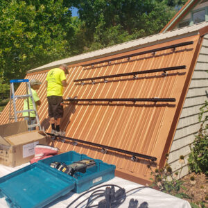 Installing solar panels on a metal roof