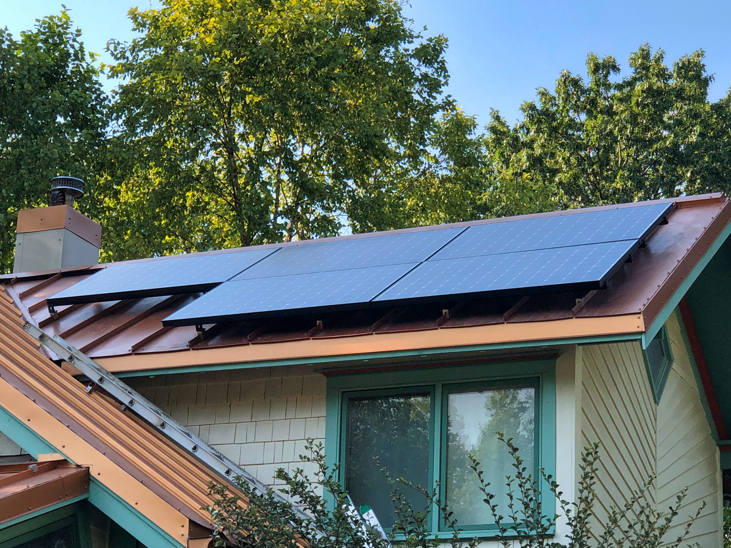 Solar Panels Installed on a Metal Roof